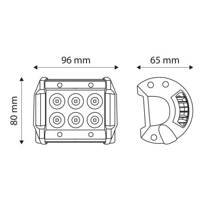 LED Autós spotlámpa EPISTAR 6xLED/18W/10-30V IP67 6000K