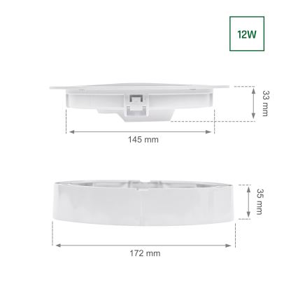 LED Beépíthető lámpa ALGINE 2in1 LED/12W/230V 4000K