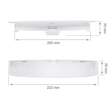 LED Beépíthető lámpa ALGINE 2in1 LED/18W/230V 3000K