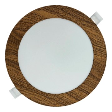 LED Beépíthető lámpa CIRCLE LED/12W/230V 4200K átm. 16,7 cm barna