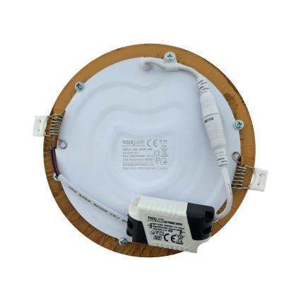 LED Beépíthető lámpa CIRCLE LED/12W/230V 4200K átm. 16,7 cm barna