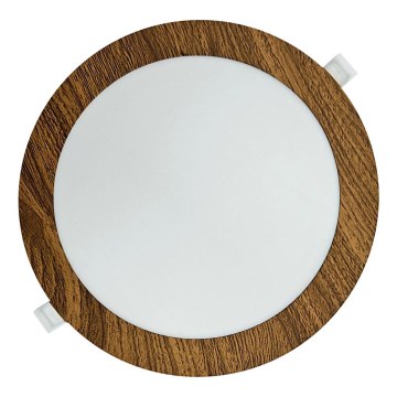 LED Beépíthető lámpa CIRCLE LED/18W/230V 4200K átm. 22 cm barna