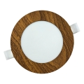 LED Beépíthető lámpa CIRCLE LED/6W/230V 4200K átm. 11,8 cm barna