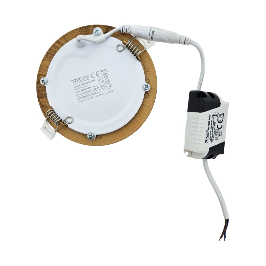 LED Beépíthető lámpa CIRCLE LED/6W/230V 4200K átm. 11,8 cm barna