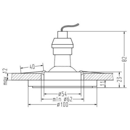 LED Beépíthető lámpa EYE 1xGU10/50W + LED/3W/230V