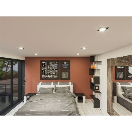 LED Beépíthető lámpa LED/18W/230V 3000K 11,5x11,5 cm fekete