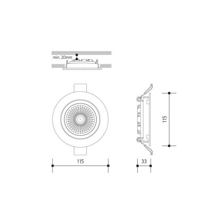 LED Beépíthető lámpa LED/18W/230V 3000K átm. 11,5 cm fehér
