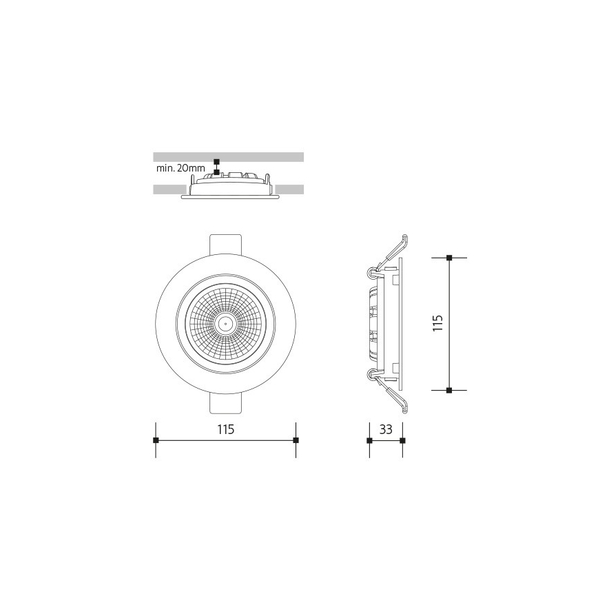 LED Beépíthető lámpa LED/18W/230V 4000K átm. 11,5 cm fehér