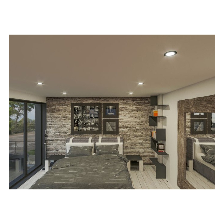 LED Beépíthető lámpa LED/18W/230V 4000K átm. 11,5 cm fekete