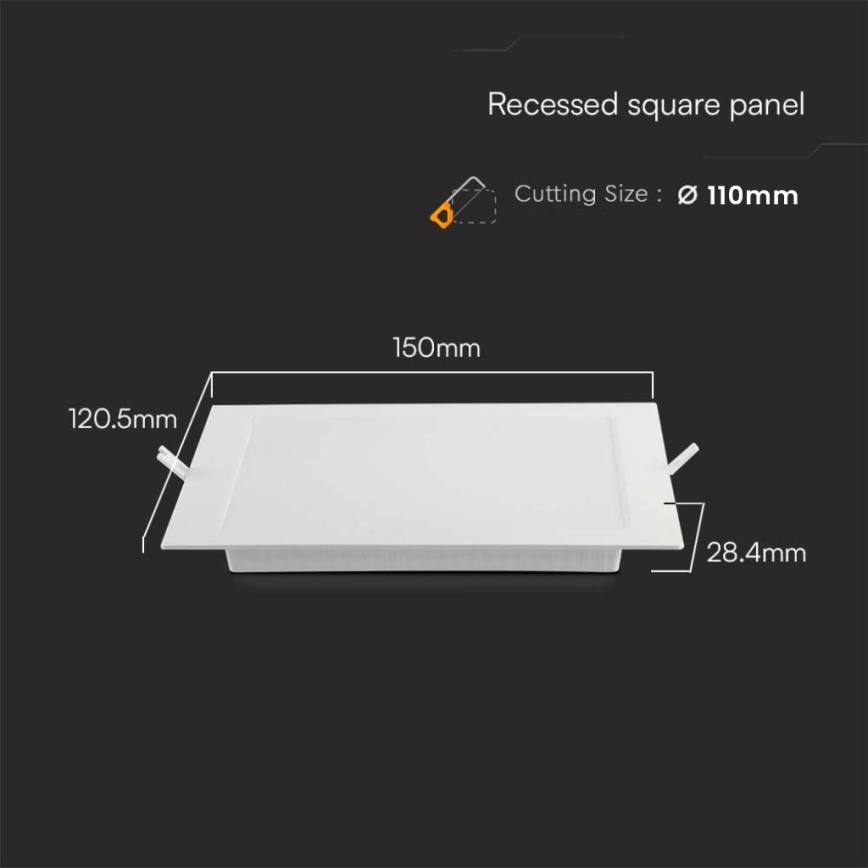 LED Beépíthető lámpa LED/6W/230V 12x12 cm 4000K fehér