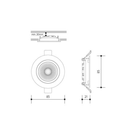 LED Beépíthető lámpa LED/6W/230V 4000K átm. 8,5 cm fehér