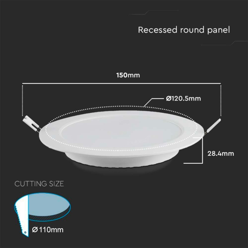 LED Beépíthető lámpa LED/6W/230V átm. 12 cm 6500K fehér