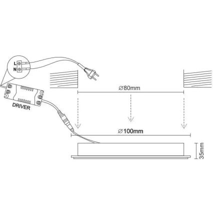 LED Beépíthető lámpa LED/7,5W/230V 4000K fehér/ezüst