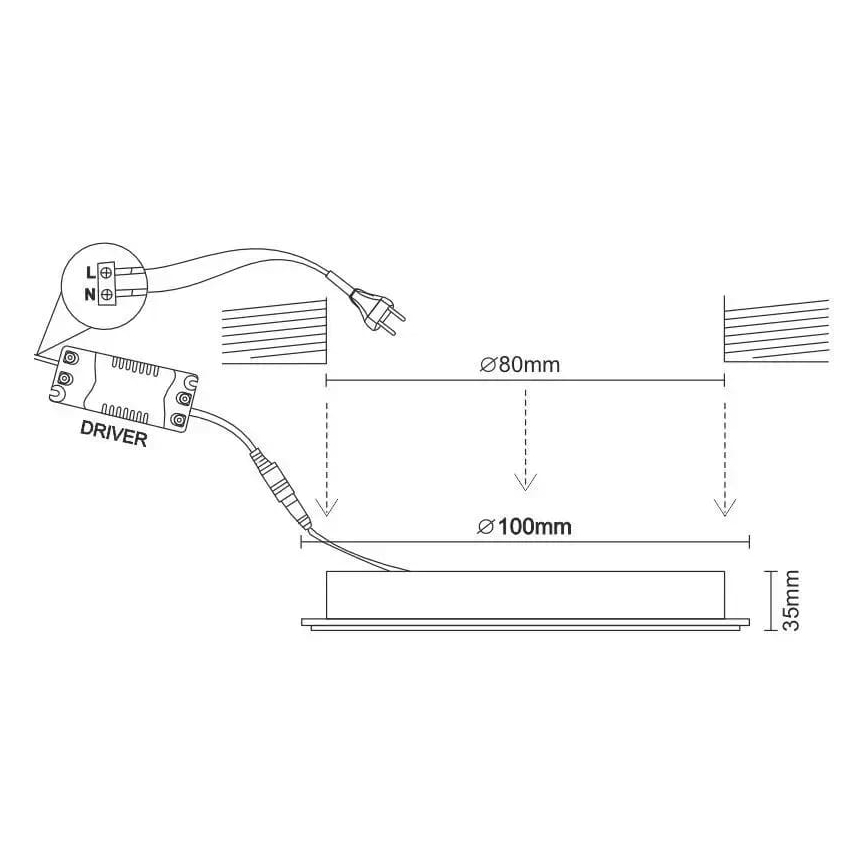 LED Beépíthető lámpa LED/7,5W/230V 4000K fehér/ezüst