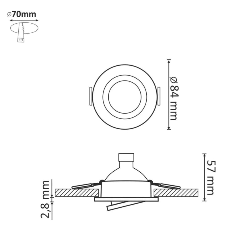 LED Beépíthető lámpa NAP OLAL 1xGU10/3,5W/230V 3000K átm. 8,4 cm arany