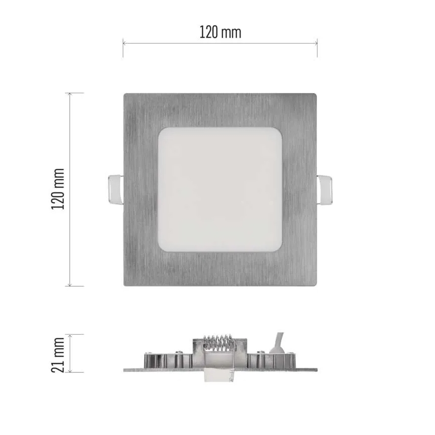 LED beépíthető lámpa NEXXO LED/7W/230V 3000/3500/4000K ezüstszínű 12x12 cm