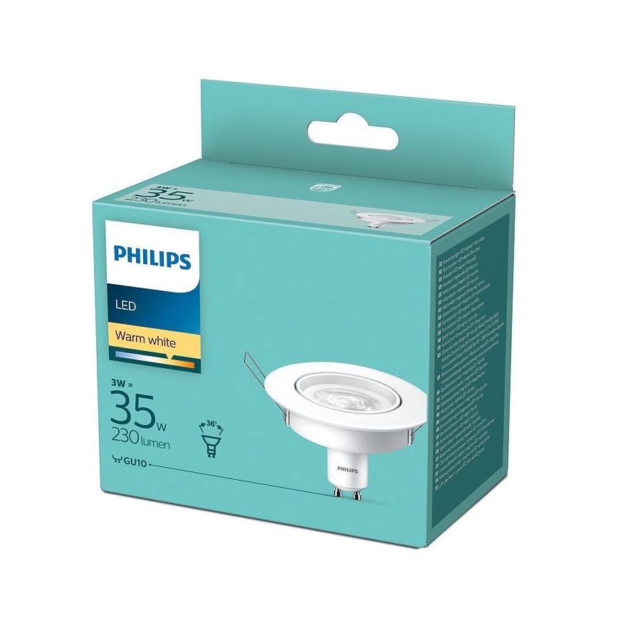 LED Beépíthető lámpa Philips 1xGU10/3W/230V 2700K