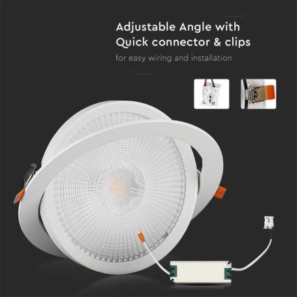 LED Beépíthető lámpa SAMSUNG CHIP LED/20W/230V 4000K