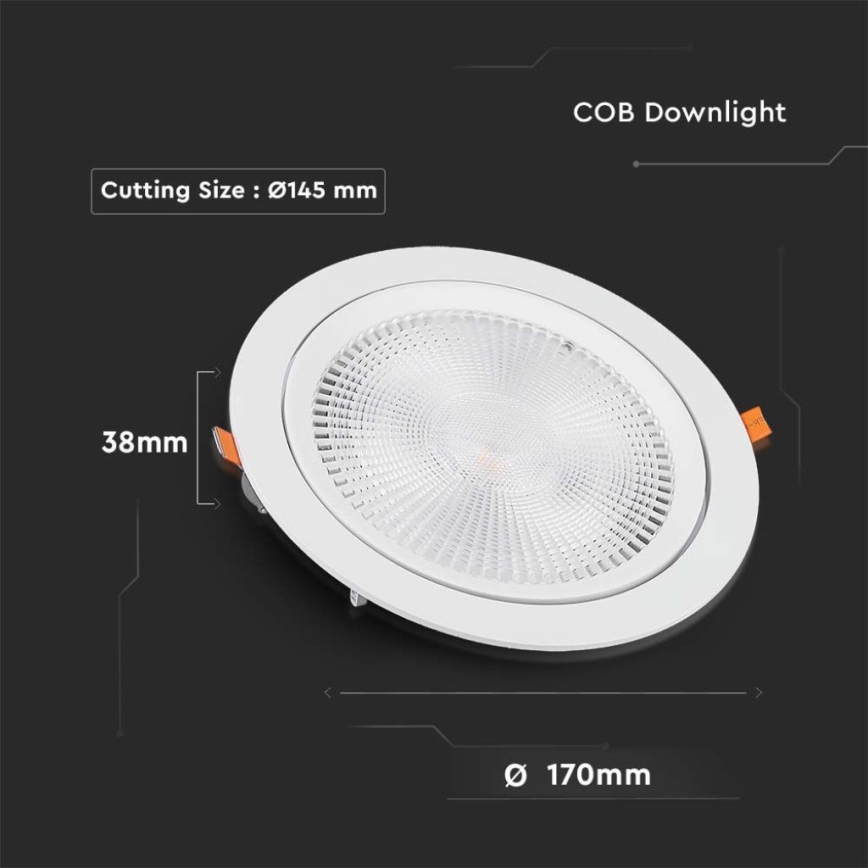 LED Beépíthető lámpa SAMSUNG CHIP LED/20W/230V 4000K