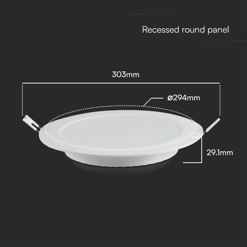 LED Beépíthető lámpa SAMSUNG CHIP LED/24W/230V 6500K átm. 29,4 cm fehér