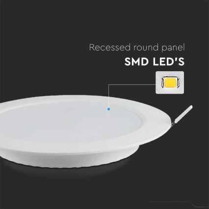 LED Beépíthető lámpa SAMSUNG CHIP LED/3W/230V 6500K átm. 9,5 cm fehér