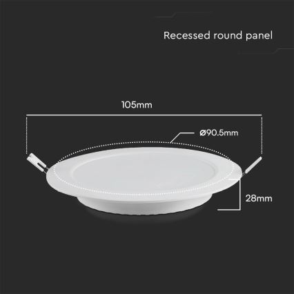 LED Beépíthető lámpa SAMSUNG CHIP LED/3W/230V 6500K átm. 9,5 cm fehér