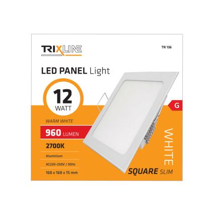 LED Beépíthető lámpa SQUARE LED/12W/230V 2700K