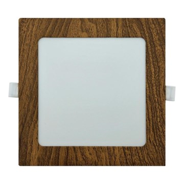 LED Beépíthető lámpa SQUARE LED/12W/230V 4200K 16,8x16,8 cm barna