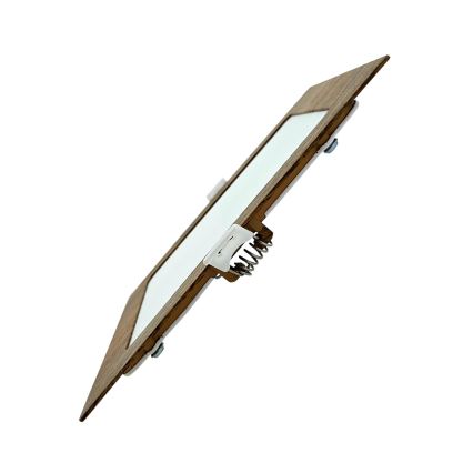 LED Beépíthető lámpa SQUARE LED/12W/230V 4200K 16,8x16,8 cm barna