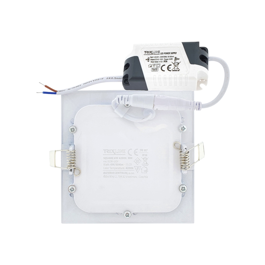 LED Beépíthető lámpa SQUARE LED/12W/230V 4200K 16,8x16,8 cm fehér