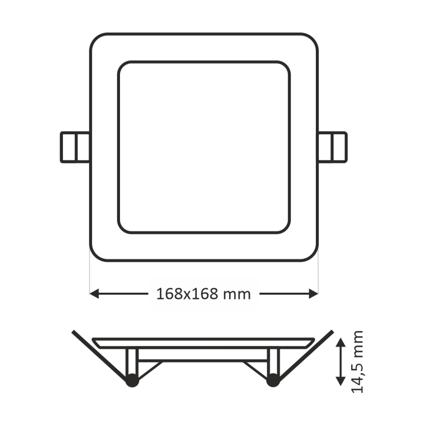 LED Beépíthető lámpa SQUARE LED/12W/230V 4200K 16,8x16,8 cm fehér