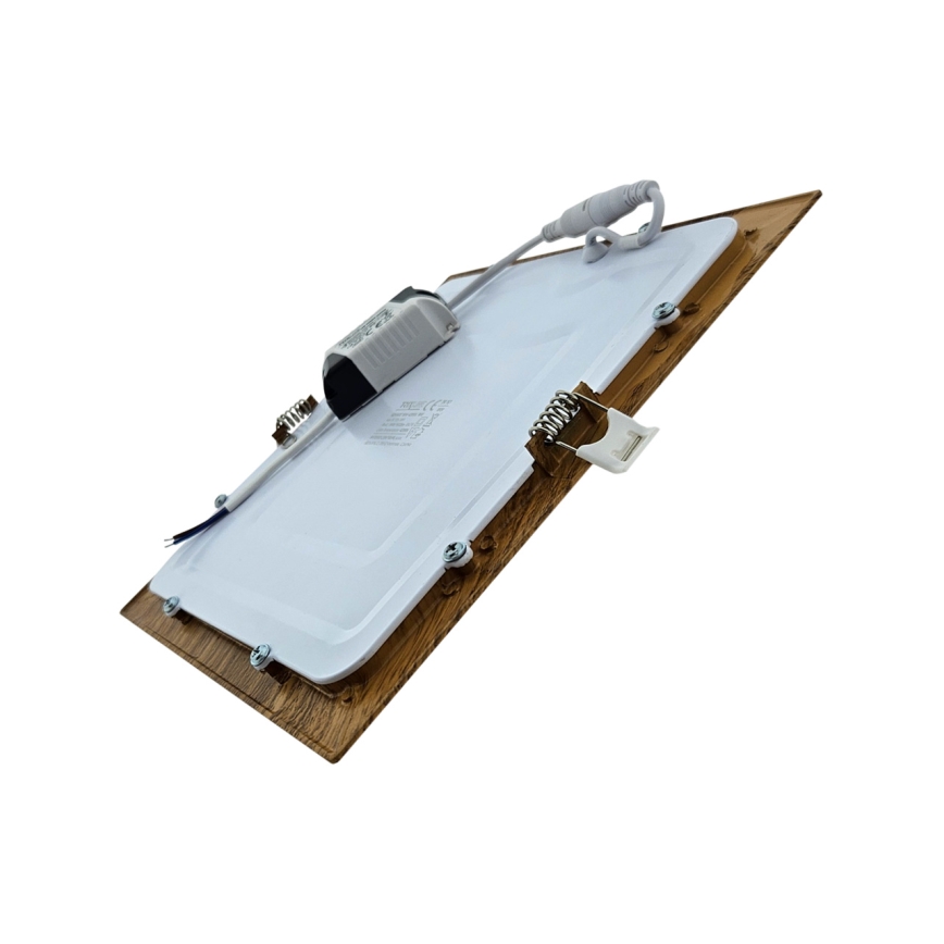 LED Beépíthető lámpa SQUARE LED/18W/230V 4200K 22x22 cm barna