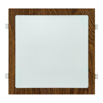 LED Beépíthető lámpa SQUARE LED/24W/230V 4200K 29,2x29,2 cm barna