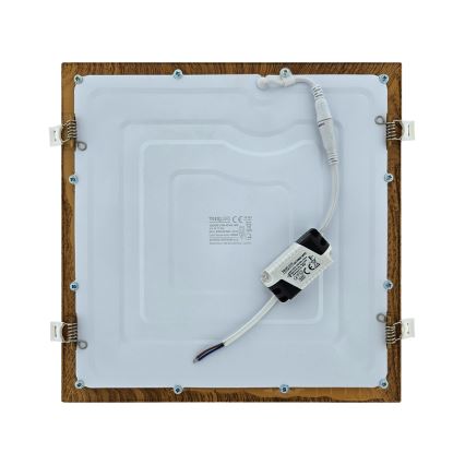 LED Beépíthető lámpa SQUARE LED/24W/230V 4200K 29,2x29,2 cm barna