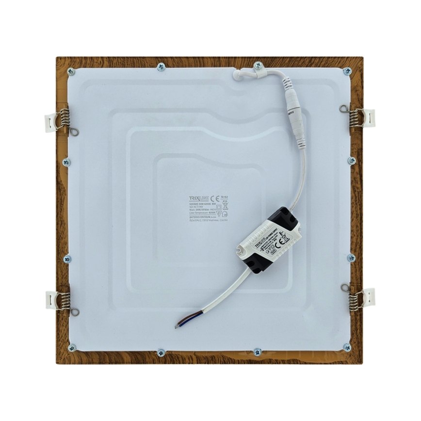 LED Beépíthető lámpa SQUARE LED/24W/230V 4200K 29,2x29,2 cm barna