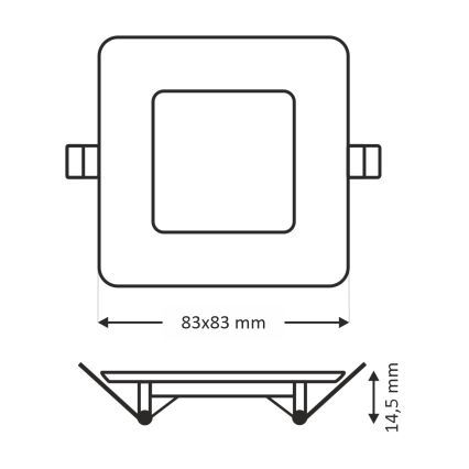 LED Beépíthető lámpa SQUARE LED/3W/230V 2700K