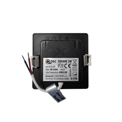 LED Beépíthető lámpa SQUARE LED/3W/230V 4000K 9x9 cm fekete