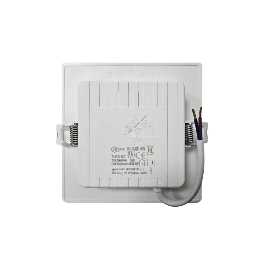 LED Beépíthető lámpa SQUARE LED/6W/230V 4000K 12x12 cm fehér