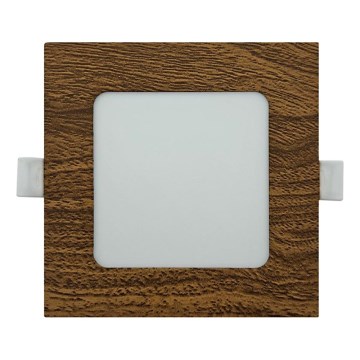 LED Beépíthető lámpa SQUARE LED/6W/230V 4200K 11,8x11,8 cm barna
