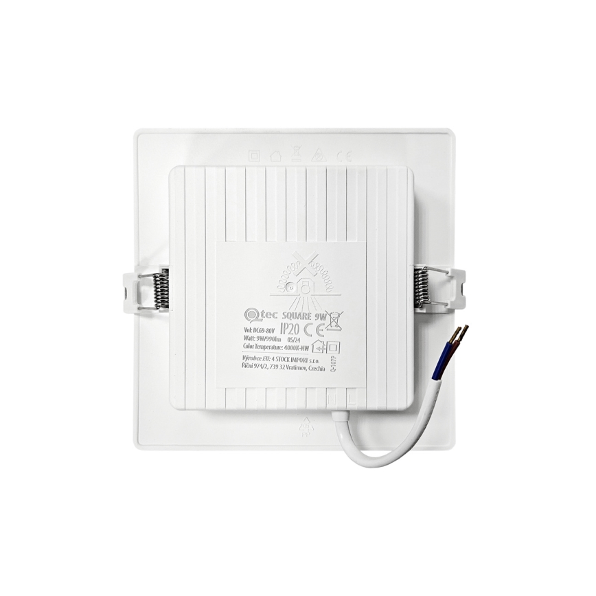 LED Beépíthető lámpa SQUARE LED/9W/230V 4000K 14,5x14,5 cm fehér