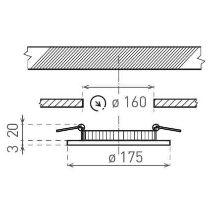 LED Beépíthető lámpa VEGA LED/12W/230V 2900/3900/5800K átm. 17,5 cm fehér