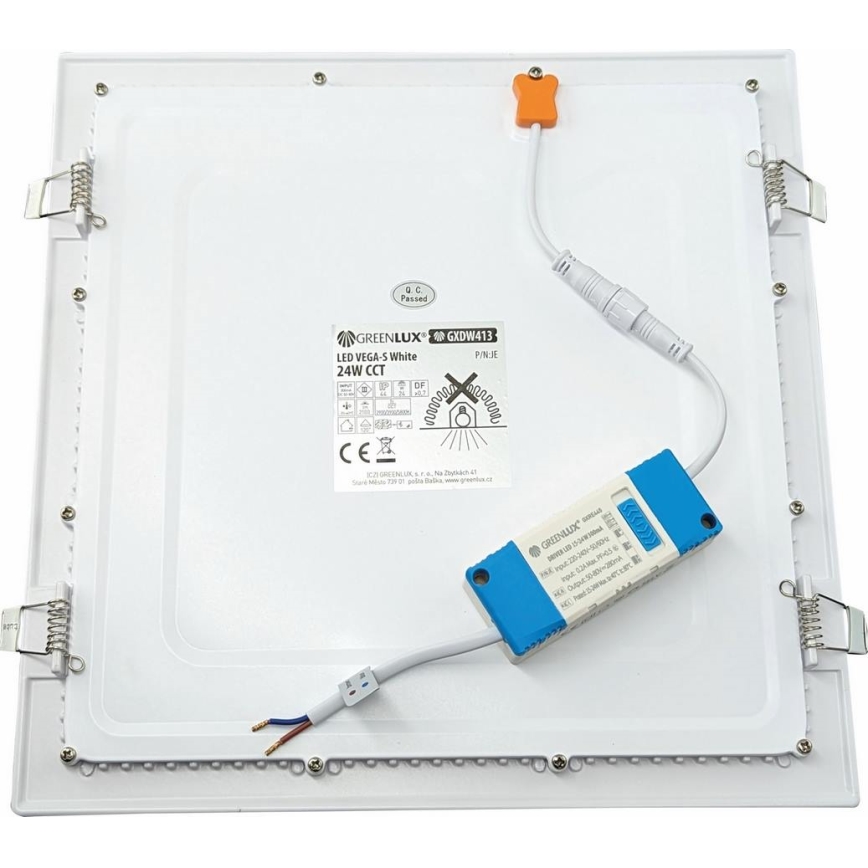 LED Beépíthető lámpa VEGA LED/24W/230V 2900/3900/5800K 30x30 cm fehér