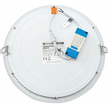 LED Beépíthető lámpa VEGA LED/24W/230V 2900/3900/5800K átm. 30 cm fehér