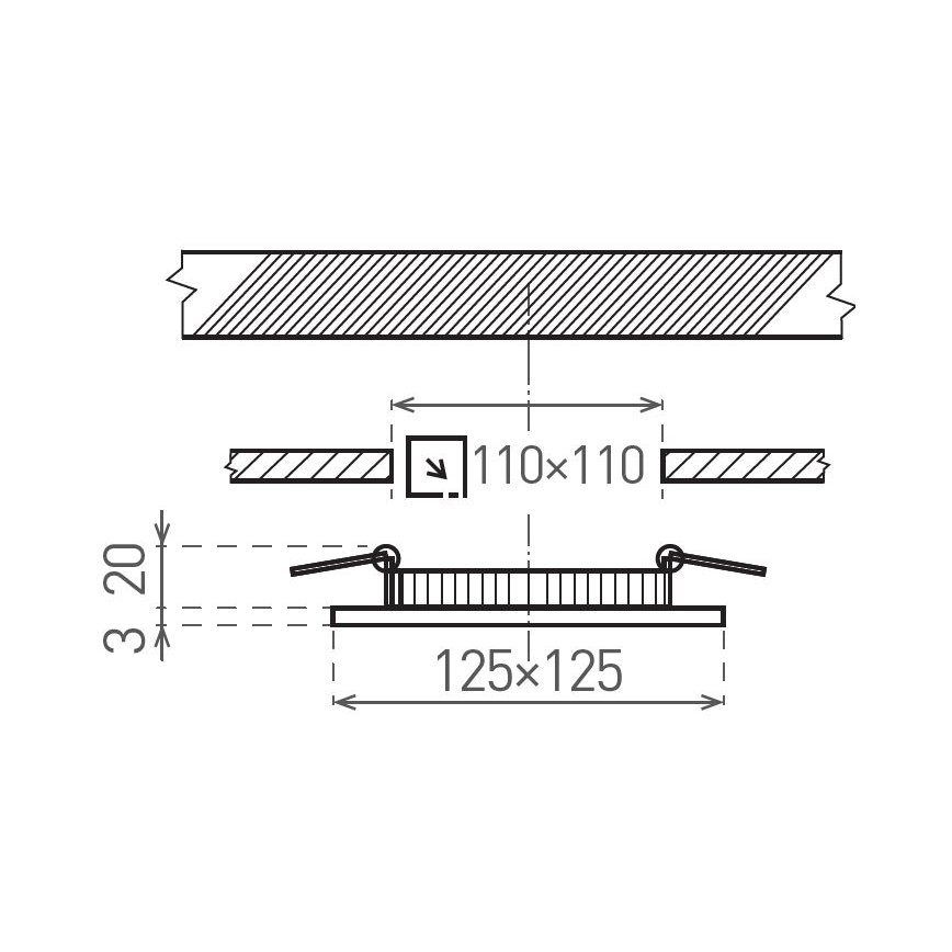 LED Beépíthető lámpa VEGA LED/6W/230V 2900/3900/5800K 12,5x12,5 cm fehér