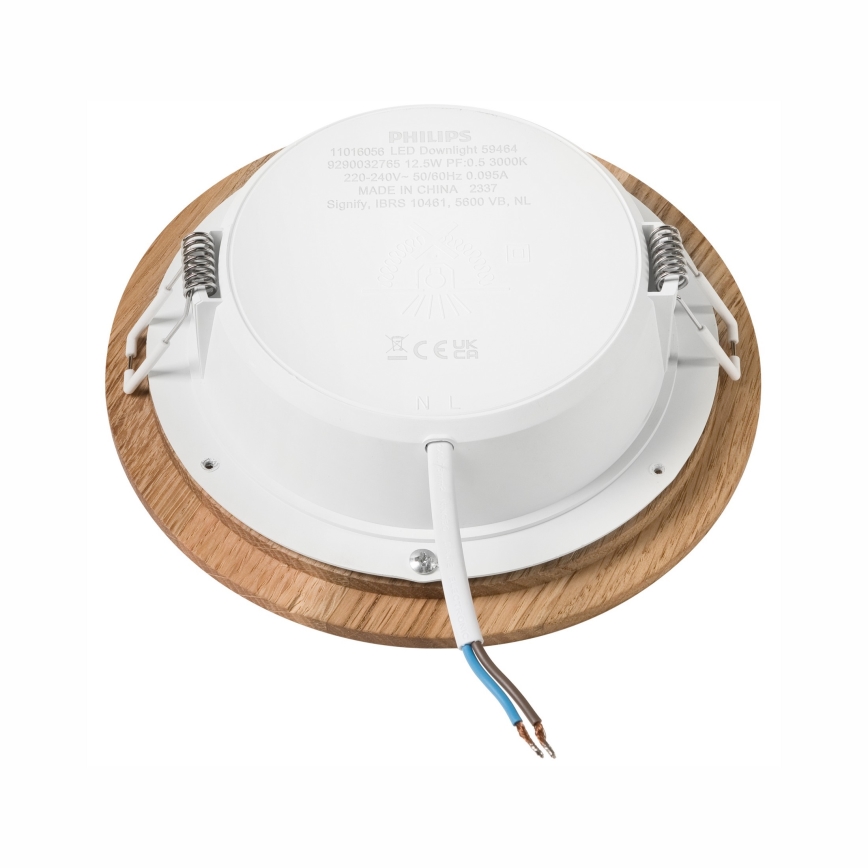 LED Beépíthető lámpa WOODY SPOT LED/12,5W/230V 3000K tölgy ø 16 cm