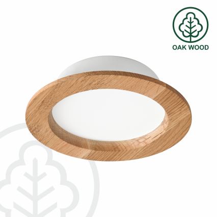 LED Beépíthető lámpa WOODY SPOT LED/12,5W/230V 4000K tölgy ø 16 cm