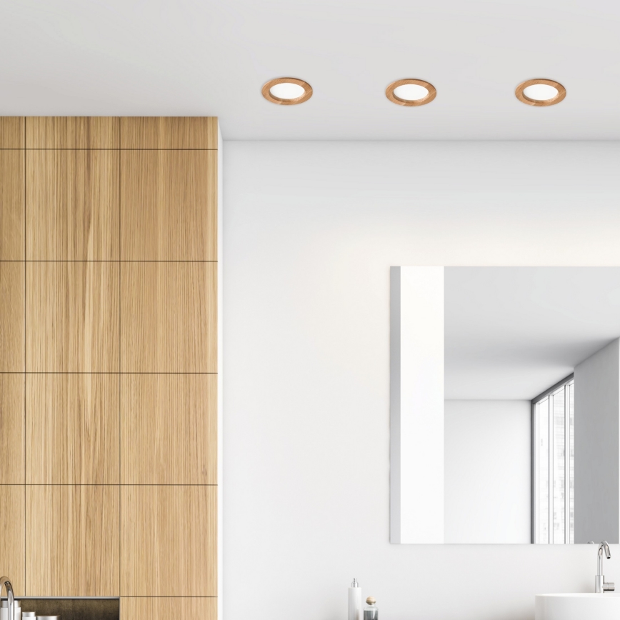 LED Beépíthető lámpa WOODY SPOT LED/12,5W/230V 4000K tölgy ø 16 cm