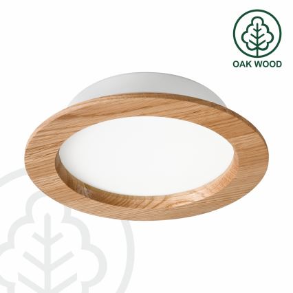 LED Beépíthető lámpa WOODY SPOT LED/16,5W/230V 4000K tölgy ø 18,5 cm