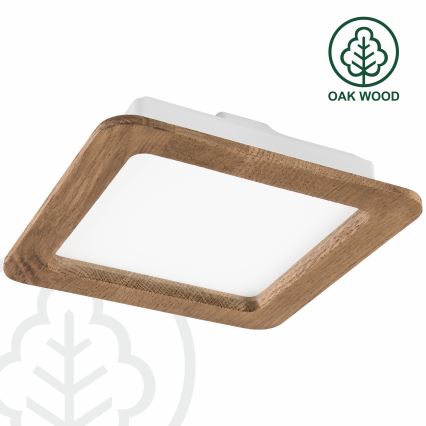 LED Beépíthető lámpa WOODY SPOT LED/17W/230V 3000K dió 18,5x18,5 cm
