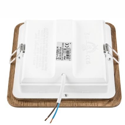 LED Beépíthető lámpa WOODY SPOT LED/17W/230V 3000K dió 18,5x18,5 cm